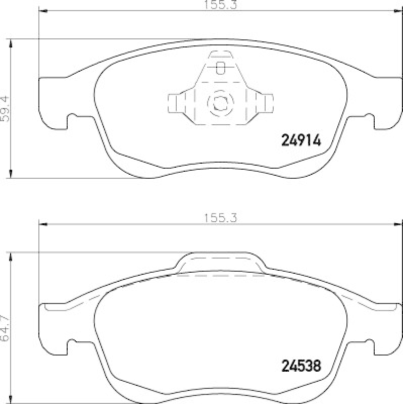 HELLA 8DB 355 014-791 Bremsbelagsatz Scheibenbremse