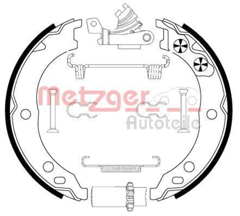 METZGER 0152019 Bremsbackensatz, Feststellbremse für CITROEN/FIAT/PEUGEOT HA