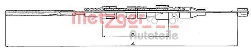 METZGER 10.744 Seilzug, Feststellbremse für VW vorne