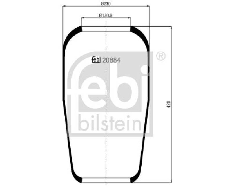 FEBI BILSTEIN 20884 Luftfederbalg ohne Kolben für M A N