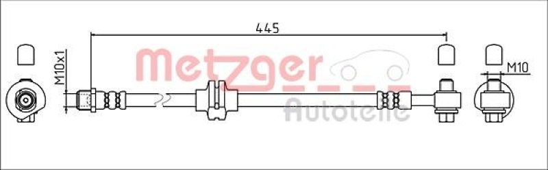 METZGER 4111924 Bremsschlauch für OPEL VA links