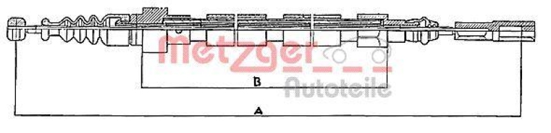 METZGER 10.746 Seilzug, Feststellbremse für VW hinten links/rechts