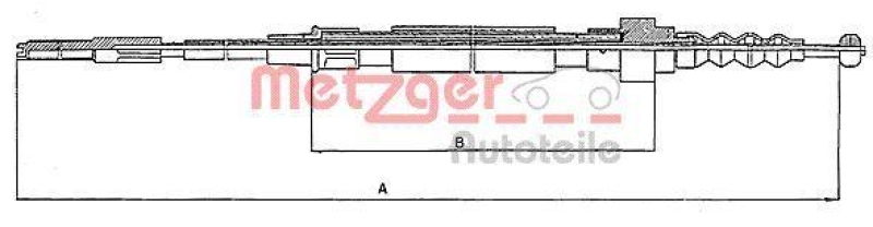 METZGER 10.7471 Seilzug, Feststellbremse für SEAT/VW hinten links/rechts