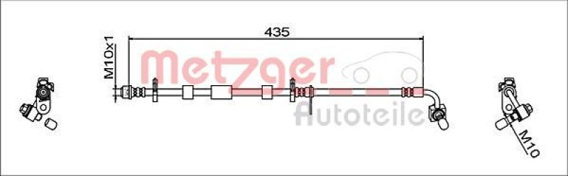 METZGER 4111928 Bremsschlauch für OPEL VA links