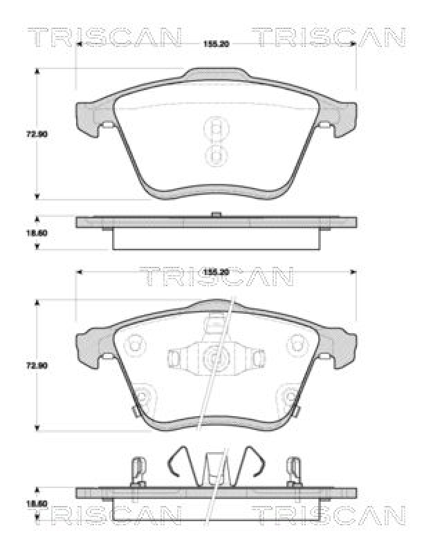 TRISCAN 8110 50027 Bremsbelag Vorne für Mazda 6