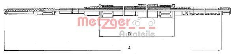 METZGER 10.748 Seilzug, Feststellbremse für VW hinten links/rechts