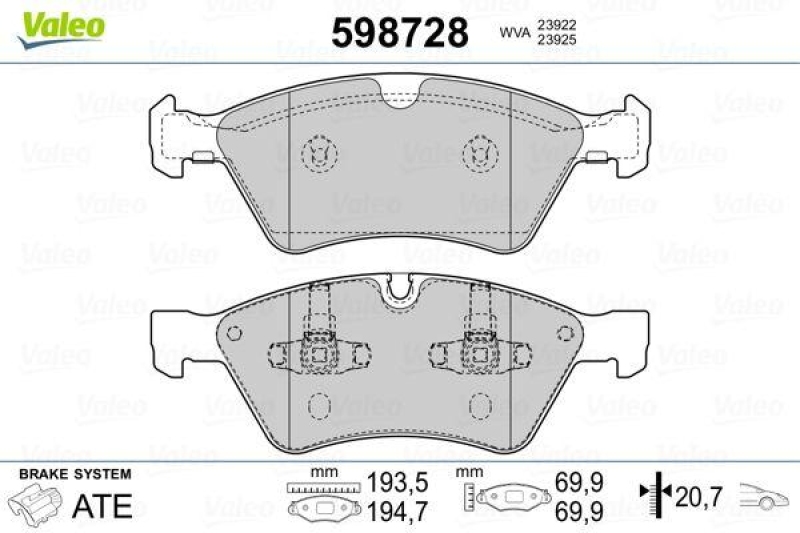 VALEO 598728 SBB-Satz PREMIUM