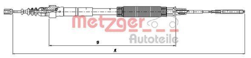 METZGER 10.7481 Seilzug, Feststellbremse für VW hinten links/rechts