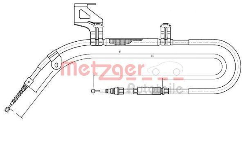 METZGER 10.7482 Seilzug, Feststellbremse für VW hinten links