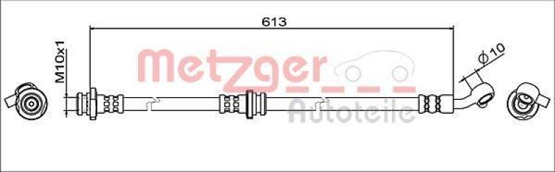 METZGER 4111946 Bremsschlauch für NISSAN VA rechts