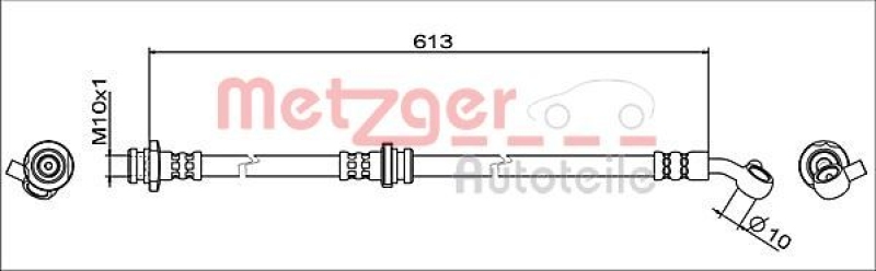 METZGER 4111949 Bremsschlauch für NISSAN VA links