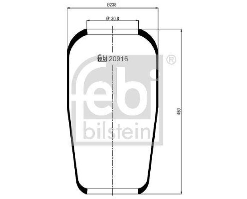 FEBI BILSTEIN 20916 Luftfederbalg ohne Kolben für M A N