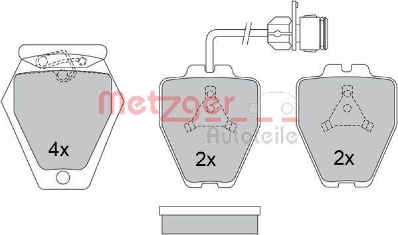 METZGER 1170280 Bremsbelagsatz, Scheibenbremse WVA 21 452