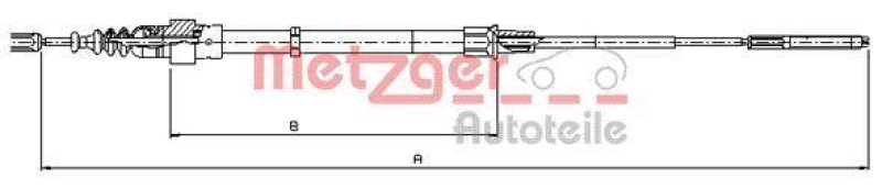 METZGER 10.7491 Seilzug, Feststellbremse für VW hinten links/rechts