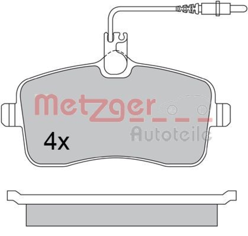 METZGER 1170283 Bremsbelagsatz, Scheibenbremse WVA 24 134