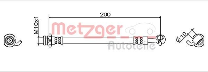 METZGER 4111954 Bremsschlauch für NISSAN/RENAULT HA rechts