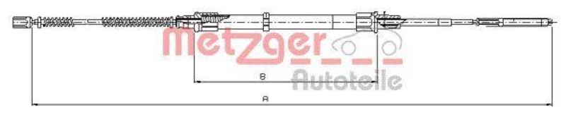 METZGER 10.7493 Seilzug, Feststellbremse für VW hinten links/rechts