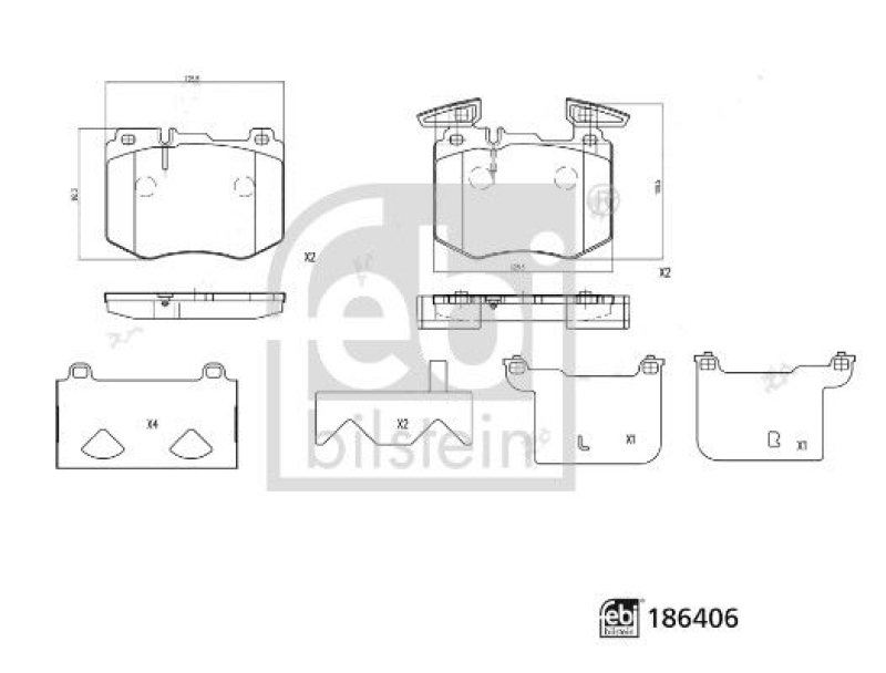 FEBI BILSTEIN 186406 Bremsbelagsatz für Mercedes-Benz