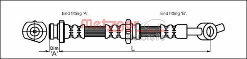 METZGER 4111967 Bremsschlauch für NISSAN VA rechts