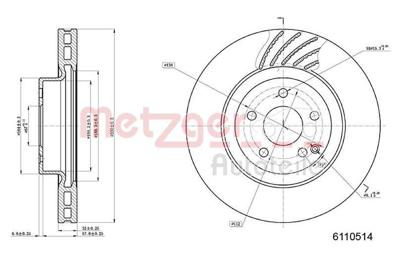 METZGER 6110514 Bremsscheibe Lack/Ks/Ms/Hc für MB VA