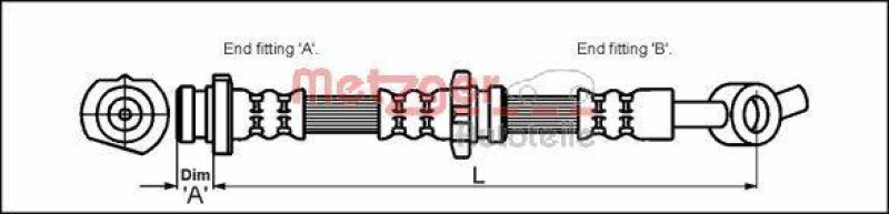 METZGER 4111967 Bremsschlauch für NISSAN VA rechts