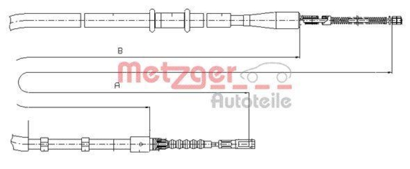 METZGER 10.7503 Seilzug, Feststellbremse für AUDI hinten links/rechts