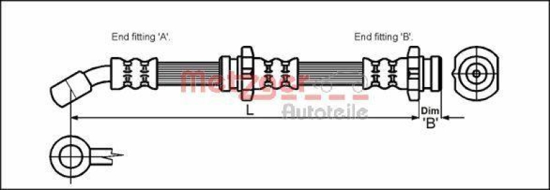 METZGER 4111973 Bremsschlauch für NISSAN VA links/rechts