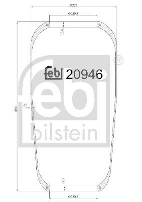 FEBI BILSTEIN 20946 Luftfederbalg ohne Kolben für EVOBUS