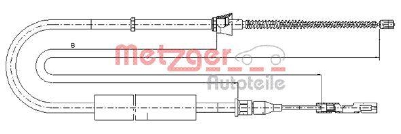 METZGER 10.7507 Seilzug, Feststellbremse für AUDI hinten links/rechts