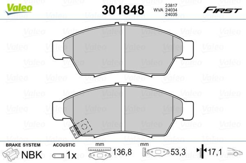 VALEO 301848 SBB-Satz FIRST