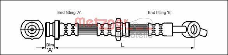 METZGER 4111986 Bremsschlauch für NISSAN VA links