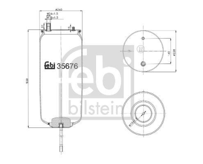 FEBI BILSTEIN 35676 Luftfederbalg mit Kolbenstange für RENAULT (RVI)