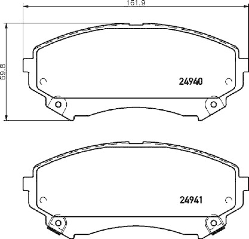 HELLA 8DB 355 015-141 Bremsbelagsatz, Scheibenbremsbelag für CADILLAC