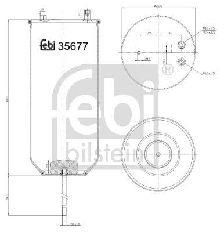 FEBI BILSTEIN 35677 Luftfederbalg ohne Kolben für RENAULT (RVI)