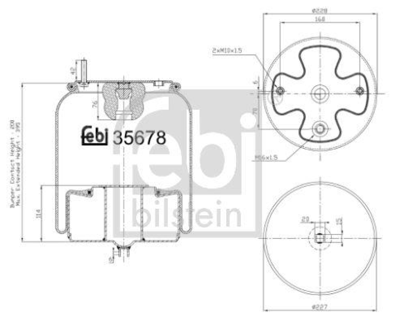 FEBI BILSTEIN 35678 Luftfederbalg mit Stahlkolben für Volvo