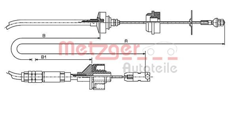 METZGER 11.2148 Seilzug, Kupplungsbet&auml;tigung f&uuml;r CITROEN