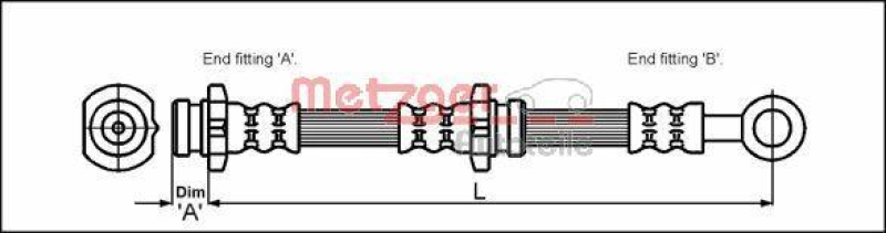 METZGER 4111997 Bremsschlauch für NISSAN HA links/rechts