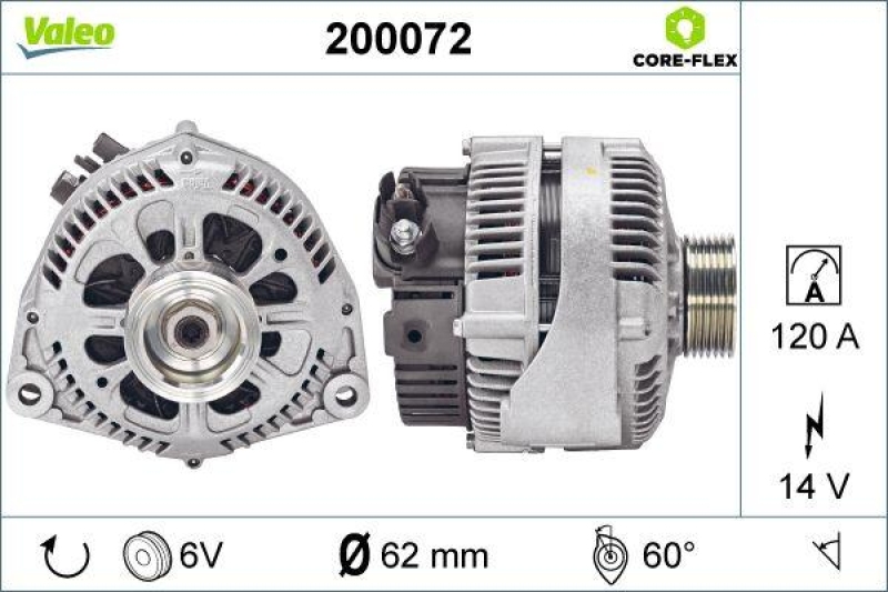 VALEO 200072 Generator - CORE-FLEX - CITROEN Berl