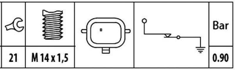 HELLA 6ZL 003 259-901 Öldruckschalter, 0,90 bar für RENAULT