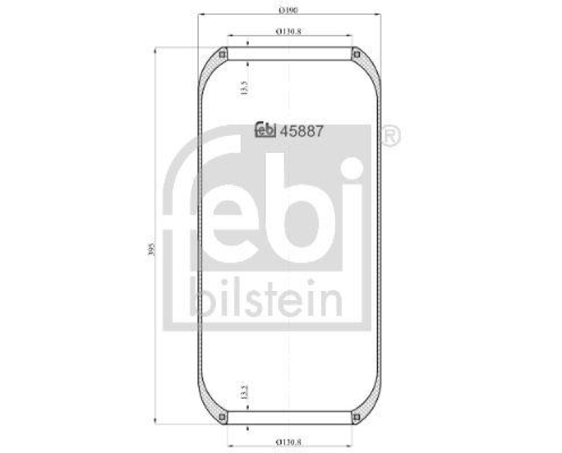 FEBI BILSTEIN 45887 Luftfederbalg ohne Kolben für Volvo