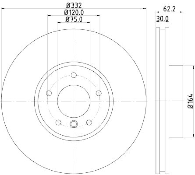 HELLA 8DD 355 117-731 Bremsscheibe 54608PRO