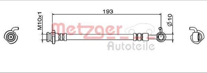 METZGER 4112005 Bremsschlauch für NISSAN HA links