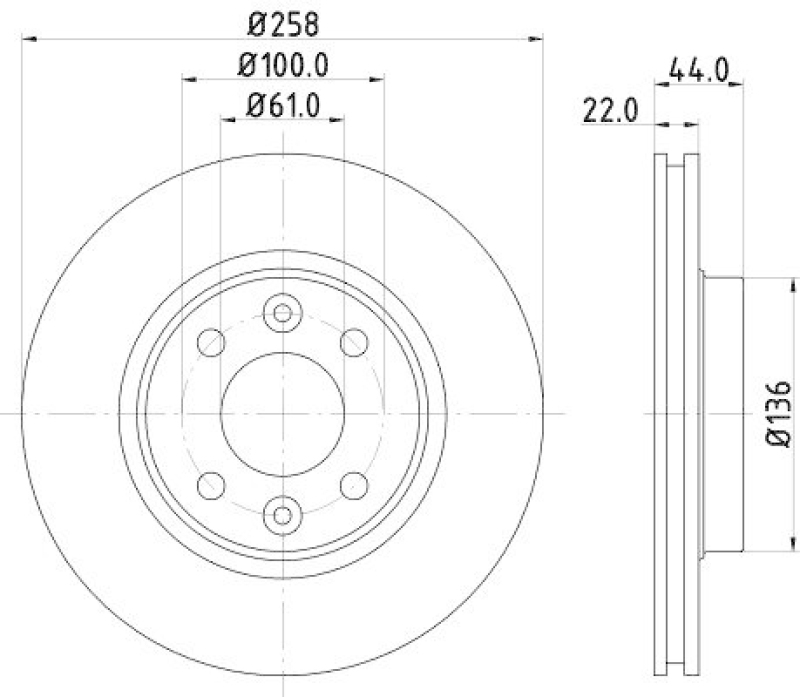 HELLA 8DD 355 129-621 Bremsscheibe für RENAULT/DACIA/SMART