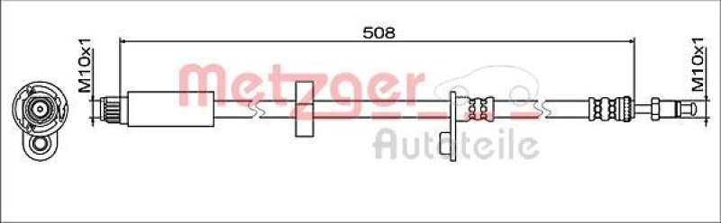 METZGER 4112027 Bremsschlauch für CITROEN/OPEL VA. links/rechts