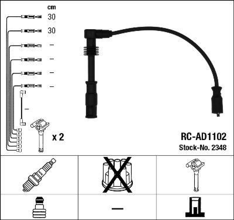 NGK 2348 Zündleitungssatz RC-AD1102 |Zündkabel