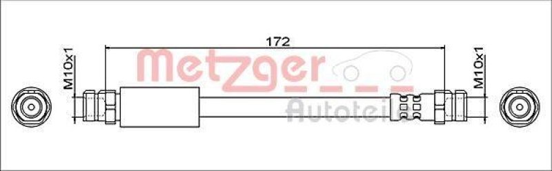 METZGER 4112029 Bremsschlauch für AUDI/SEAT/SKODA/VW HA links/rechts