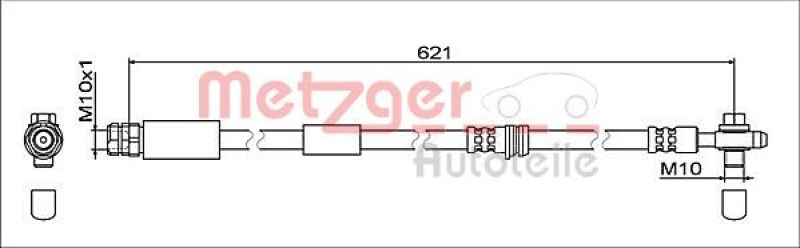 METZGER 4112032 Bremsschlauch für AUDI/SEAT/SKODA/VW VA links/rechts