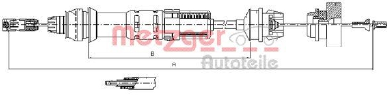 METZGER 11.2280 Seilzug, Kupplungsbetätigung für CITROEN