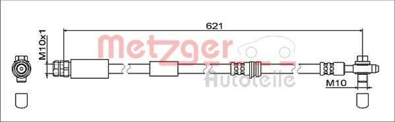 METZGER 4112032 Bremsschlauch f&uuml;r AUDI/SEAT/SKODA/VW VA links/rechts