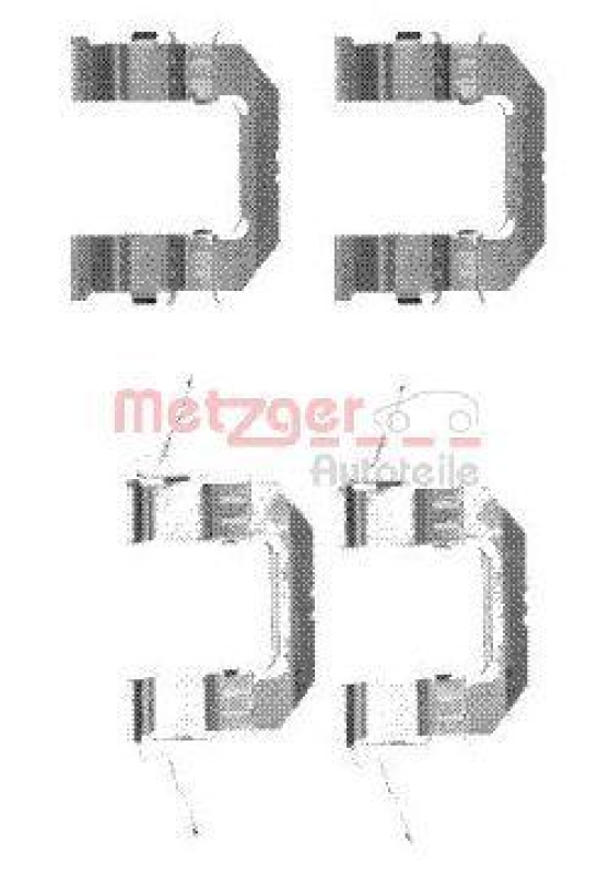 METZGER 109-1722 Zubehörsatz, Scheibenbremsbelag für NISSAN